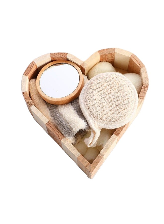 Home Smart Heart Shaped Bath Set 5 Pcs Set for Women Bath and Body Set, Relax, Inspirational Perfect for Birthday, Valentine and Women Day - Image 1